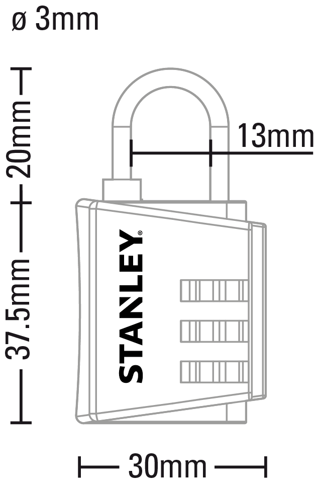 TSA luggage lock 3 DIGITS BLACK SECURITY INDICATOR