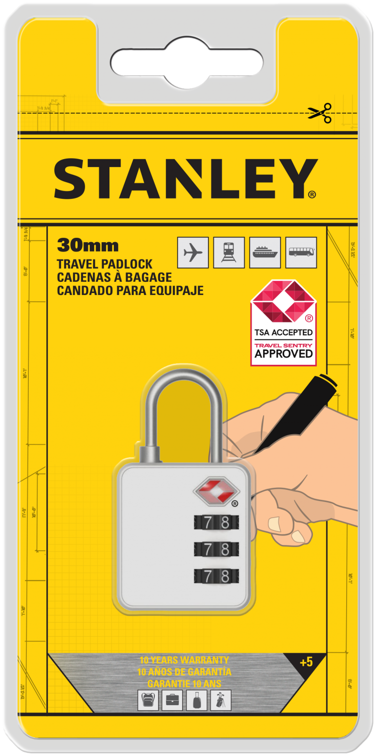TSA Luggage Lock 3 DIGITS WHITEBOARD
