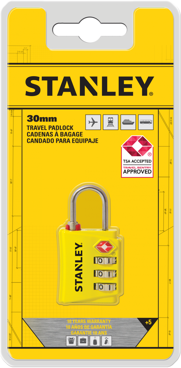 TSA luggage lock 3 DIGITS YELLOW SECURITY INDICATOR
