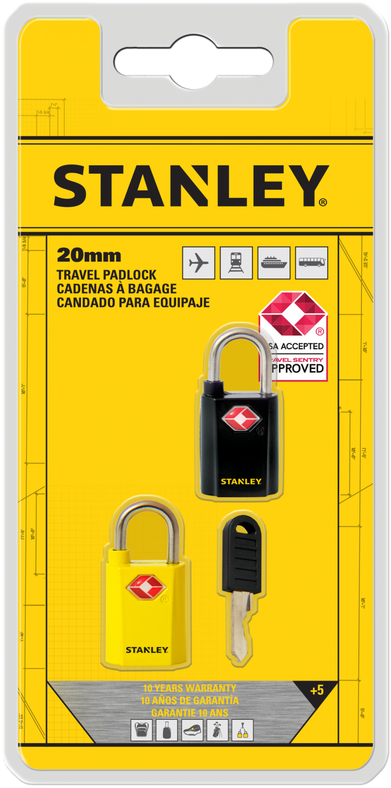 TSA Luggage lock MULTIPACK BLACK/YELLOW 20MM